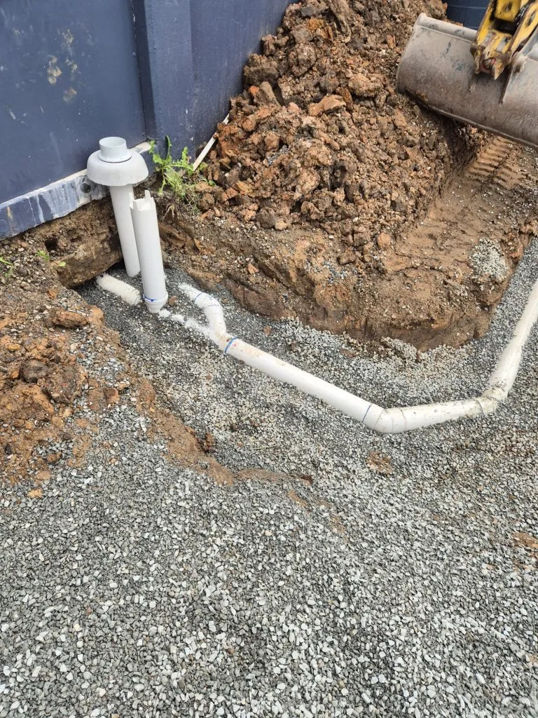 Sewer line excavation and repair by Pink Plumbing